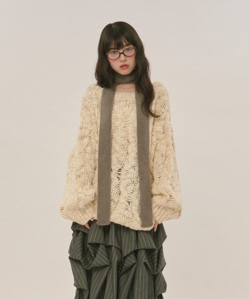 セール】loose volume 2way knit / ルーズボリュームツーウェイニット