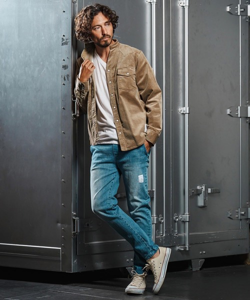 wjk reluxe（ダブルジェーケーリラックス）の「ms6196-stretch corduroy band collar western shirts ウェスタンシャツ(WR25W-20)（シャツ/ブラウス・メンズ・チャコール/サンドベージュ/アイボリー・L/M/S）」の7枚目の写真
