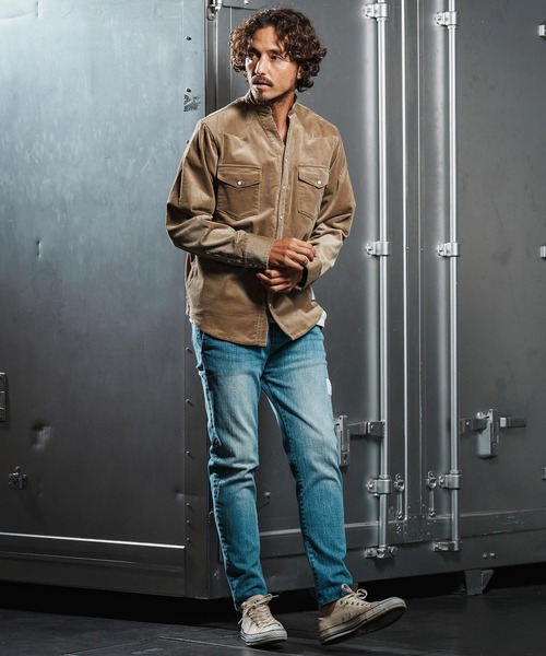 wjk reluxe（ダブルジェーケーリラックス）の「ms6196-stretch corduroy band collar western shirts ウェスタンシャツ(WR25W-20)（シャツ/ブラウス・メンズ・チャコール/サンドベージュ/アイボリー・L/M/S）」の9枚目の写真