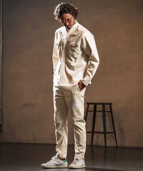wjk reluxe（ダブルジェーケーリラックス）の「ms6196-stretch corduroy band collar western shirts ウェスタンシャツ(WR25W-20)（シャツ/ブラウス・メンズ・チャコール/サンドベージュ/アイボリー・L/M/S）」の15枚目の写真
