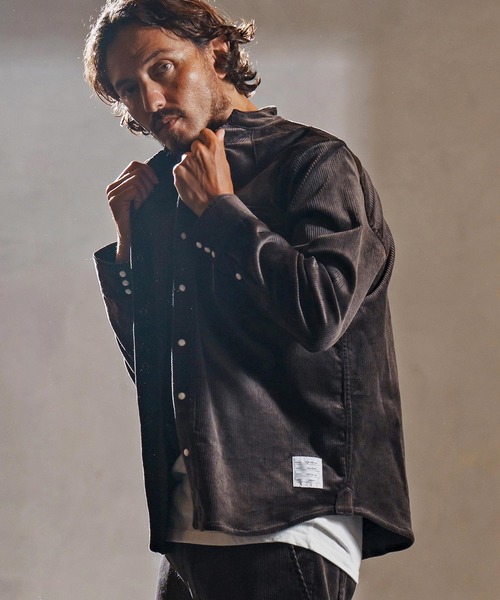 wjk reluxe（ダブルジェーケーリラックス）の「ms6196-stretch corduroy band collar western shirts ウェスタンシャツ(WR25W-20)（シャツ/ブラウス・メンズ・チャコール/サンドベージュ/アイボリー・L/M/S）」の18枚目の写真