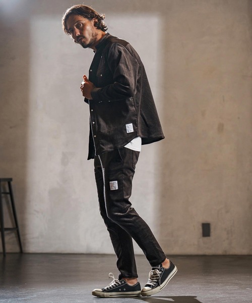 wjk reluxe（ダブルジェーケーリラックス）の「ms6196-stretch corduroy band collar western shirts ウェスタンシャツ(WR25W-20)（シャツ/ブラウス・メンズ・チャコール/サンドベージュ/アイボリー・L/M/S）」の22枚目の写真