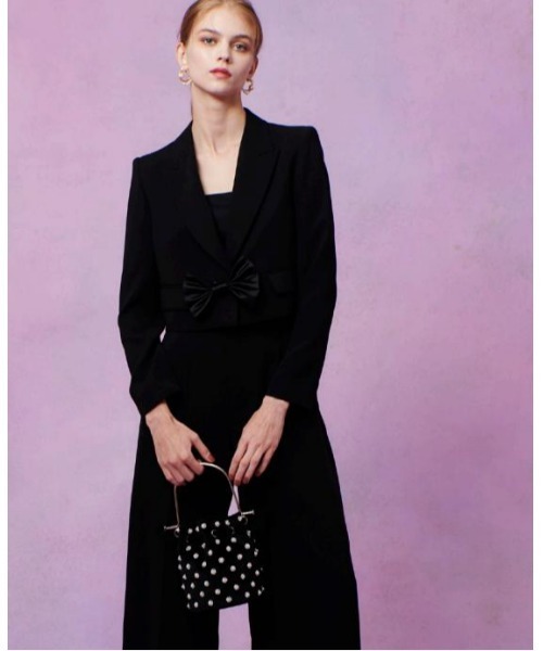 LOULOU WILLOUGHBY(ルルウィルビー)の「【LOULOU WILLOUGHBY】パール刺繍ベロア巾着ハンドバッグ(ショルダーバッグ・レディース・ブラック/ブラック系その他・FREE)」の3枚目の写真
