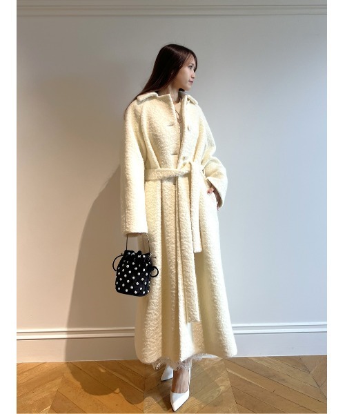 LOULOU WILLOUGHBY(ルルウィルビー)の「【LOULOU WILLOUGHBY】パール刺繍ベロア巾着ハンドバッグ(ショルダーバッグ・レディース・ブラック/ブラック系その他・FREE)」の14枚目の写真