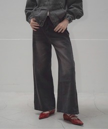Dリングハイウエストワイドデニムパンツ / D-Ring High Waist Wide Denim Pants
