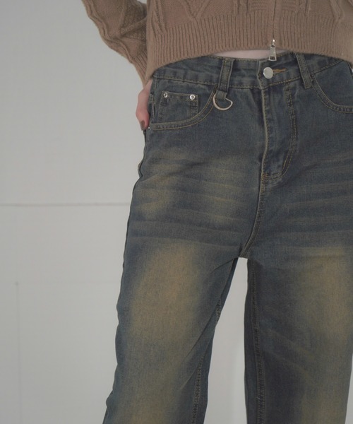Mirette(ミレット)の「Dリングハイウエストワイドデニムパンツ / D-Ring High Waist Wide Denim Pants(デニムパンツ・レディース・ブルー/ブラック/ライトブルー/ネイビー・SMALL/MEDIUM)」の8枚目の写真