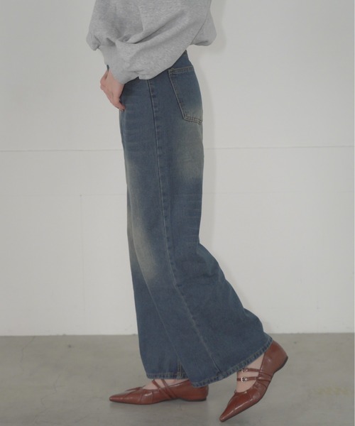 Mirette(ミレット)の「Dリングハイウエストワイドデニムパンツ / D-Ring High Waist Wide Denim Pants(デニムパンツ・レディース・ブルー/ブラック/ライトブルー/ネイビー・SMALL/MEDIUM)」の19枚目の写真