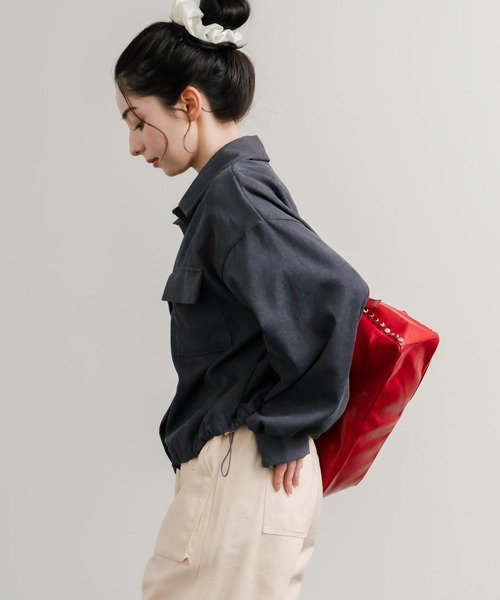 jw anderson コーデュロイ　シャツブルゾン ショート丈 コーデュロイシャツジャケット/ドローコード短丈
