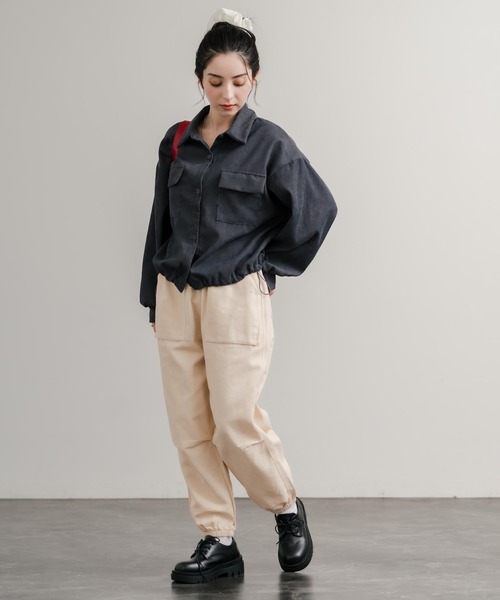 お値下げ可能！ Supreme 短丈　ブルゾン セール】ショート丈 コーデュロイシャツジャケット/ドローコード短丈