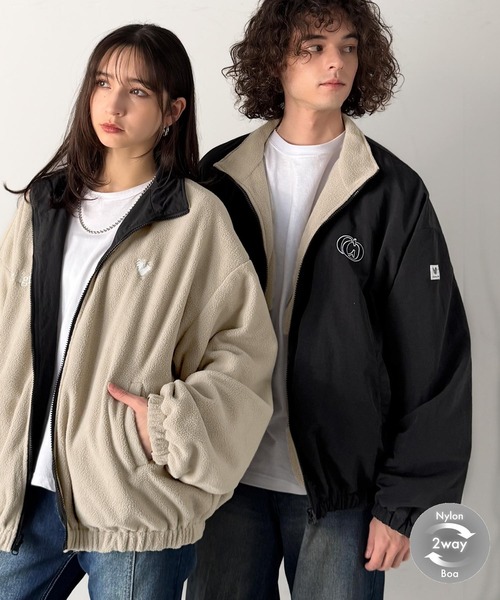 1着で実質2着分の価値。」ナイロン×ボア 2way リバーシブル 胸元刺繍