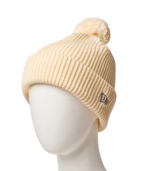 NEW ERA（ニューエラ）の「NEW ERA/ニューエラ Kid's POM PON  RIB 253 キッズ ビーニー ニット帽 14671672/14671673/14671674（ニットキャップ/ビーニー・キッズ・オフホワイト/ブラック/ピンク・ONE）」の2枚目の写真