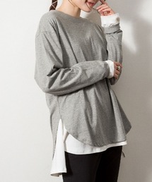 天竺ラウンドヘムロンTシャツ