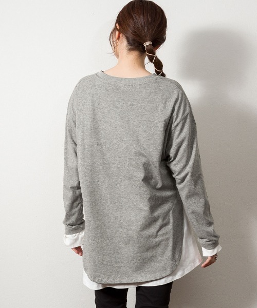 RCD(アールシーディー)の「天竺ラウンドヘムロンTシャツ(Tシャツ/カットソー・レディース・杢グレー/ブラック/チャコールグレー/ホワイト・4L~5L/LL~3L/M-L)」の17枚目の写真