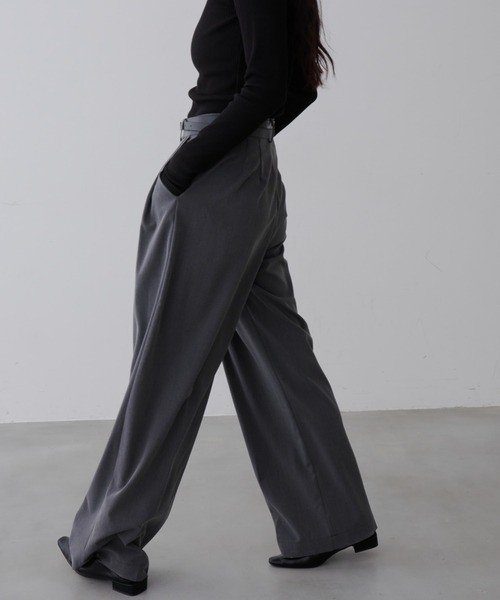 hype名古屋 wide slacks ワイドスラックス black wide flare slacks | Hype