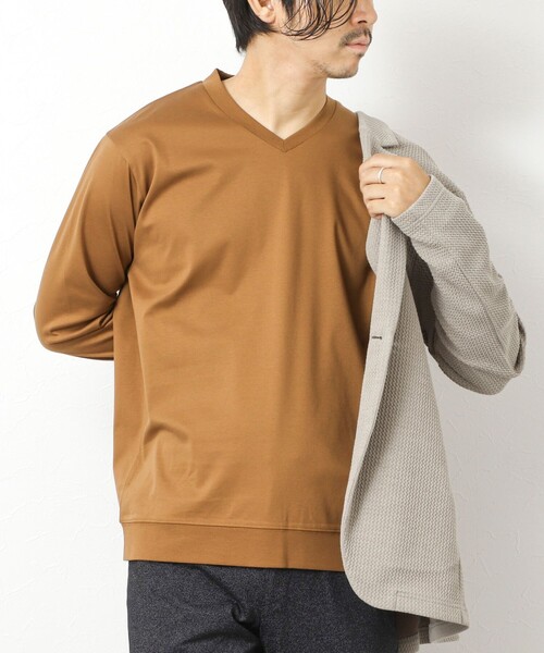 NOLLEY’S(ノーリーズ)の「《ビジカジ対応》シルケットスムースドレスL/S V Tシャツ 25AW(Tシャツ/カットソー・メンズ・チャコールグレー/キャメル/ホワイト/ブルー/ブラック・XL/L/M/S)」の5枚目の写真