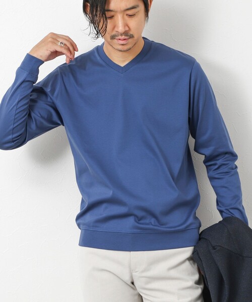 NOLLEY’S(ノーリーズ)の「《ビジカジ対応》シルケットスムースドレスL/S V Tシャツ 25AW(Tシャツ/カットソー・メンズ・チャコールグレー/キャメル/ホワイト/ブルー/ブラック・XL/L/M/S)」の4枚目の写真