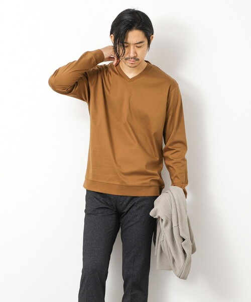 NOLLEY’S(ノーリーズ)の「《ビジカジ対応》シルケットスムースドレスL/S V Tシャツ 25AW(Tシャツ/カットソー・メンズ・チャコールグレー/キャメル/ホワイト/ブルー/ブラック・XL/L/M/S)」の22枚目の写真