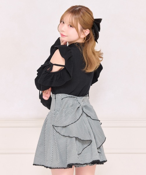 apres jour(アプレジュール)の「バックリボンフレアスカパン(スカート・レディース・ブラック系その他/ブラック・フリー/X-LARGE)」の1枚目の写真