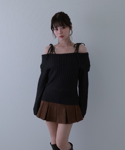 M DOLLY(エムドリー)の「knit sereno tops / ニットセレーノトップス(ニット/セーター・レディース・ブラック/アイボリー・FREE)」の10枚目の写真