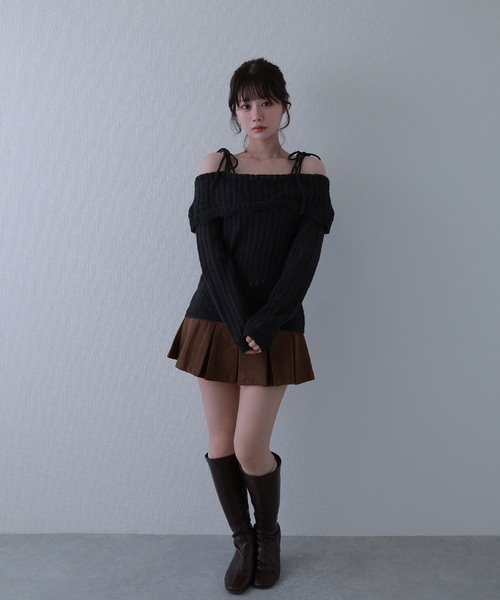 M DOLLY(エムドリー)の「knit sereno tops / ニットセレーノトップス(ニット/セーター・レディース・ブラック/アイボリー・FREE)」の13枚目の写真