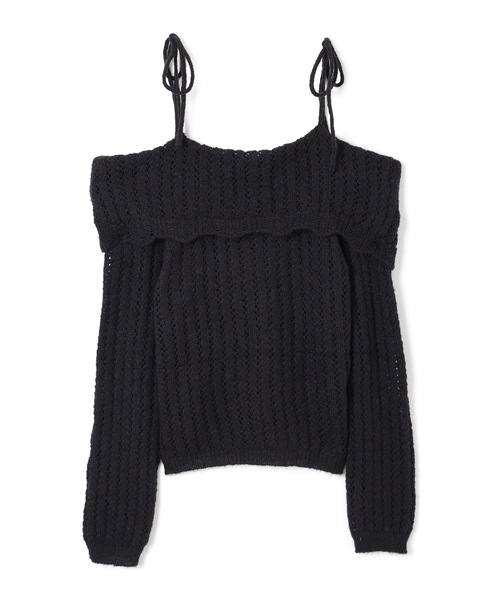 M DOLLY(エムドリー)の「knit sereno tops / ニットセレーノトップス(ニット/セーター・レディース・ブラック/アイボリー・FREE)」の15枚目の写真
