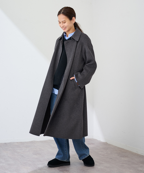 セール】SUPER160'sバルカラーコート（ステンカラーコート