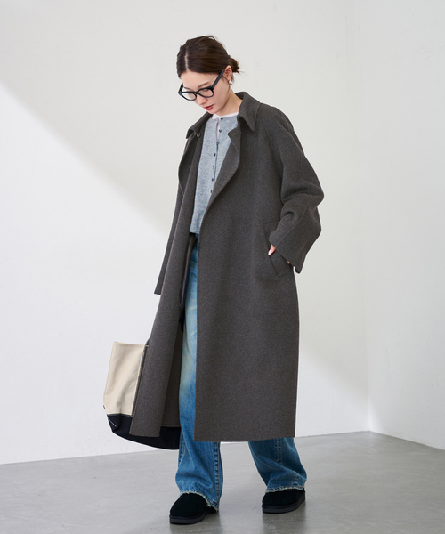 セール】SUPER160'sバルカラーコート（ステンカラーコート