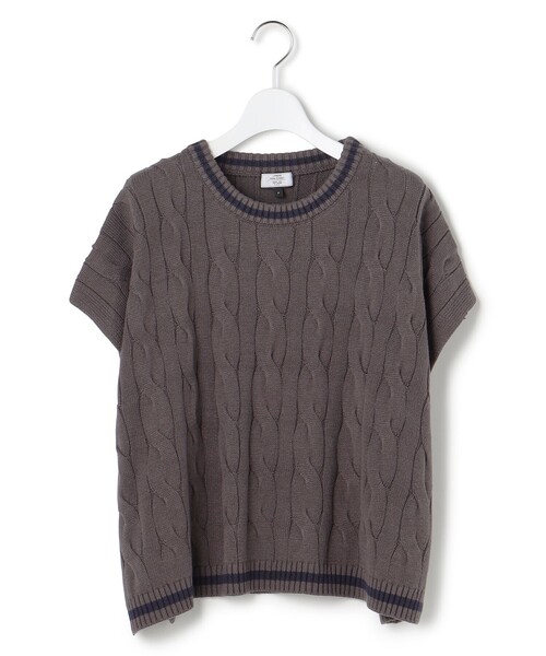 J.PRESS YORK STREET(ジェイプレスヨークストリート)の「【WOMEN】チルデンクルーネック ニットベスト(ニット/セーター・レディース・ネイビー系/ベージュ系/ライトグレー系・F)」の1枚目の写真