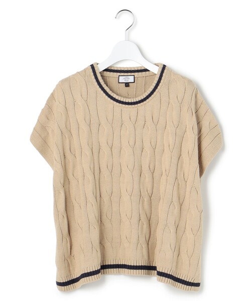J.PRESS YORK STREET(ジェイプレスヨークストリート)の「【WOMEN】チルデンクルーネック ニットベスト(ニット/セーター・レディース・ネイビー系/ベージュ系/ライトグレー系・F)」の2枚目の写真