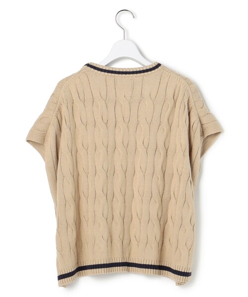 J.PRESS YORK STREET(ジェイプレスヨークストリート)の「【WOMEN】チルデンクルーネック ニットベスト(ニット/セーター・レディース・ネイビー系/ベージュ系/ライトグレー系・F)」の6枚目の写真
