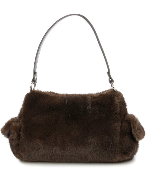 cache cache(カシュ カシュ)の「カシュカシュ cachecache / フェイクファーフラップポケット付き2wayショルダー(ショルダーバッグ・レディース・チョコ/グレー・FREE)」の10枚目の写真