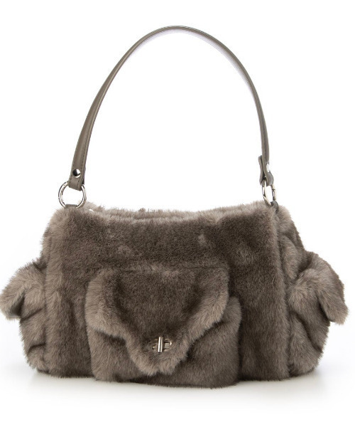 cache cache(カシュ カシュ)の「カシュカシュ cachecache / フェイクファーフラップポケット付き2wayショルダー(ショルダーバッグ・レディース・チョコ/グレー・FREE)」の18枚目の写真