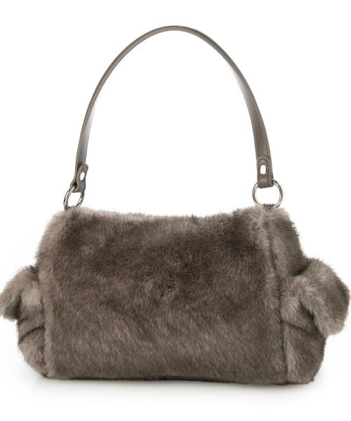 cache cache(カシュ カシュ)の「カシュカシュ cachecache / フェイクファーフラップポケット付き2wayショルダー(ショルダーバッグ・レディース・チョコ/グレー・FREE)」の3枚目の写真