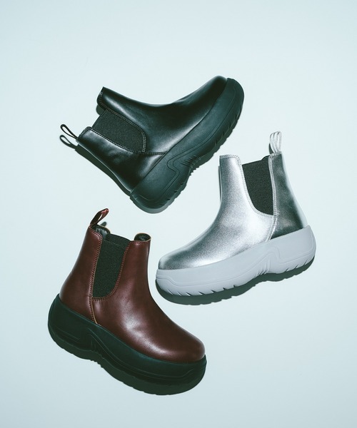 SHAKA(シャカ)の「SHAKA 厚底 サイドゴアブーツ CHELSEA BOOTIE EVOL CHUNKY(ブーツ・レディース・シルバー/ワイン系/ブラック・23/24/25)」の21枚目の写真