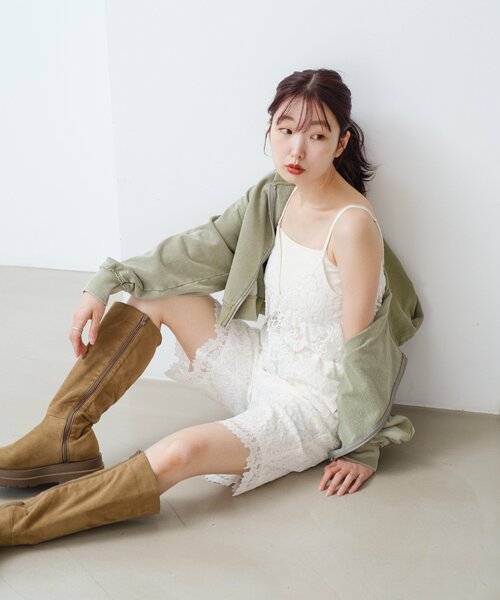 Kastane(カスタネ)の「レースバイカーパンツ(その他パンツ・レディース・ブラック/オフホワイト・FREE)」の6枚目の写真