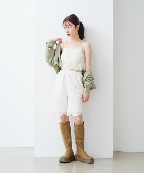 Kastane(カスタネ)の「レースバイカーパンツ(その他パンツ・レディース・ブラック/オフホワイト・FREE)」の10枚目の写真