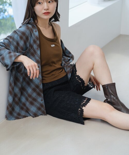 Kastane(カスタネ)の「レースバイカーパンツ(その他パンツ・レディース・ブラック/オフホワイト・FREE)」の15枚目の写真