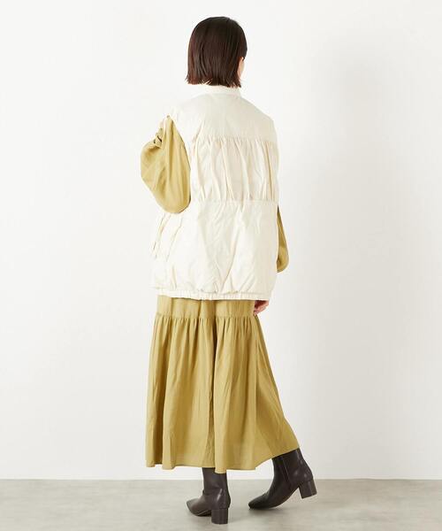 MELROSE claire(メルローズ クレール)の「【モダールエステルクレープ切替ワンピース】(ワンピース・レディース・モスグリーン/ブラウン/マスタード・FREE)」の5枚目の写真