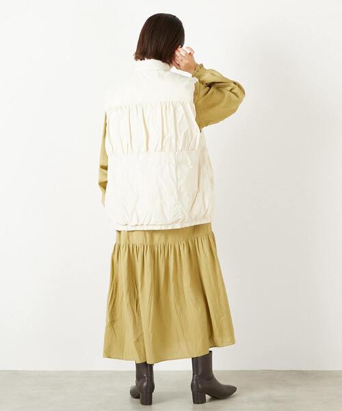 MELROSE claire(メルローズ クレール)の「【モダールエステルクレープ切替ワンピース】(ワンピース・レディース・モスグリーン/ブラウン/マスタード・FREE)」の6枚目の写真