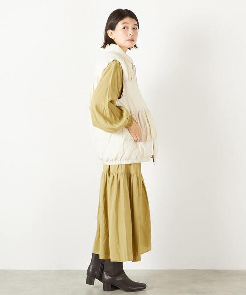 MELROSE claire(メルローズ クレール)の「【モダールエステルクレープ切替ワンピース】(ワンピース・レディース・モスグリーン/ブラウン/マスタード・FREE)」の7枚目の写真