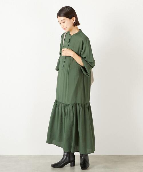 MELROSE claire(メルローズ クレール)の「【モダールエステルクレープ切替ワンピース】(ワンピース・レディース・モスグリーン/ブラウン/マスタード・FREE)」の18枚目の写真