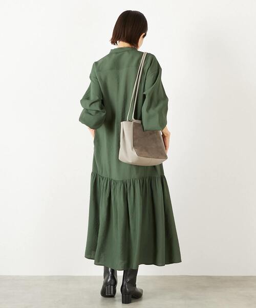 MELROSE claire(メルローズ クレール)の「【モダールエステルクレープ切替ワンピース】(ワンピース・レディース・モスグリーン/ブラウン/マスタード・FREE)」の20枚目の写真