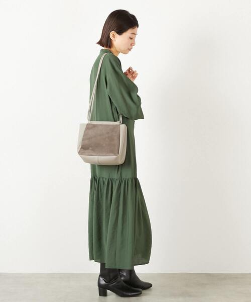 MELROSE claire(メルローズ クレール)の「【モダールエステルクレープ切替ワンピース】(ワンピース・レディース・モスグリーン/ブラウン/マスタード・FREE)」の21枚目の写真