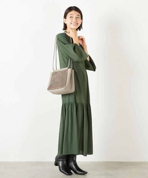 MELROSE claire(メルローズ クレール)の「【モダールエステルクレープ切替ワンピース】(ワンピース・レディース・モスグリーン/ブラウン/マスタード・FREE)」の22枚目の写真