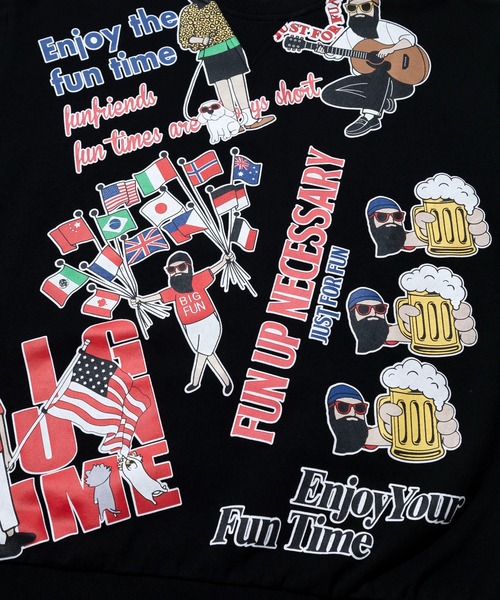 go slow caravan(ゴースローキャラバン)の「modem design/モデムデザイン 総柄おじさんロンTee-1(Tシャツ/カットソー・メンズ・ブラック/ホワイト・LARGE/X-LARGE/MEDIUM)」の5枚目の写真