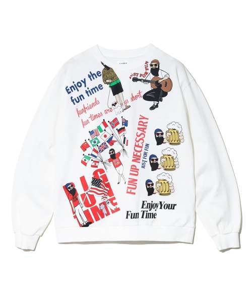 go slow caravan(ゴースローキャラバン)の「modem design/モデムデザイン 総柄おじさんロンTee-1(Tシャツ/カットソー・メンズ・ブラック/ホワイト・LARGE/X-LARGE/MEDIUM)」の11枚目の写真