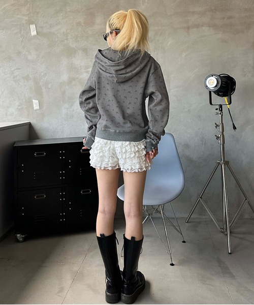 セール】花柄ワッフルジップパーカー（パーカー）｜sedacle girl