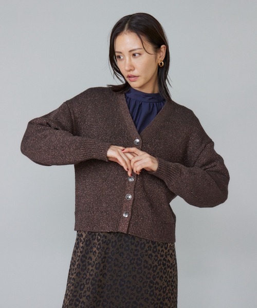 LE SOUK(ルスーク)の「シャイニーカーディガン(カーディガン/ボレロ・レディース・グレー/アイボリー/ブラウン・フリー)」の20枚目の写真