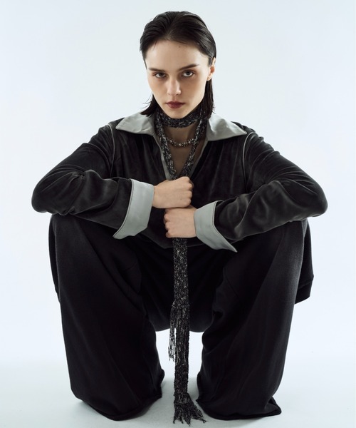 seyto（セイト）の「Melange skinny muffler / メランジスキニーマフラー（マフラー・メンズ・ブラック/レッド・FREE）」の7枚目の写真