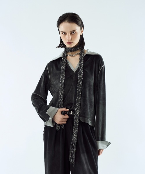 seyto（セイト）の「Melange skinny muffler / メランジスキニーマフラー（マフラー・メンズ・ブラック/レッド・FREE）」の14枚目の写真